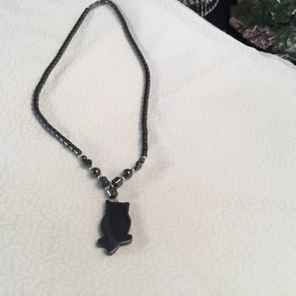 Hematite Bead Necklace with Own Pendant - Picture 7 of 8
